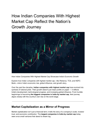 How Indian Companies With Highest Market Cap Reflect the Nation’s Growth Journey