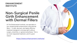 Non-Surgical Penile Girth Enhancement with Dermal Fillers