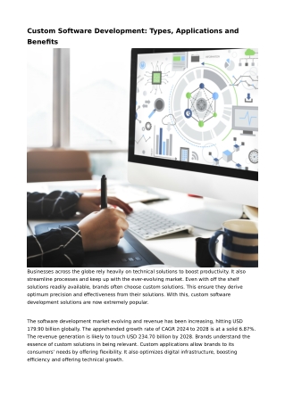 Custom Software Development: Types, Applications and Benefits