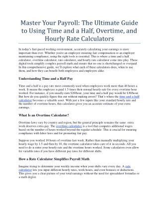 Master Your Payroll