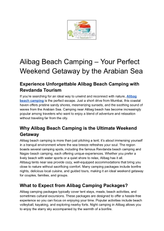 _Alibag Beach Camping – Your Perfect Weekend Getaway by the Arabian Sea