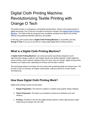 digital cloth printing machine revolutionizing