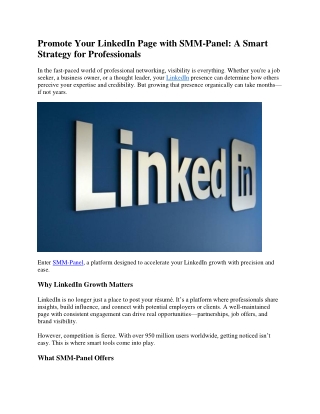 Promote Your LinkedIn Page with SMM
