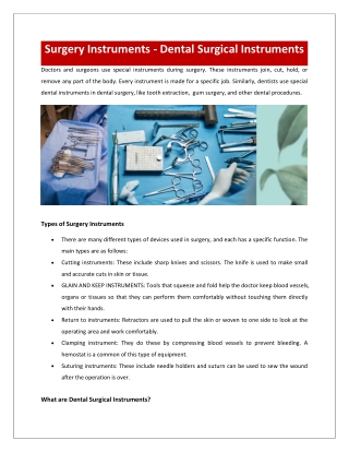 surgery instruments dental surgical instruments