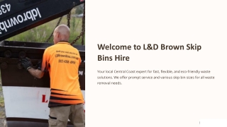 welcome to l d brown skip bins hire