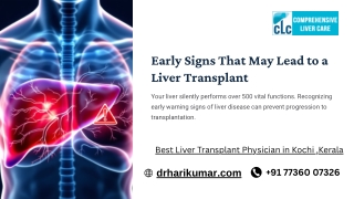 Early Signs That May Lead to a Liver Transplant