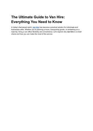 The Ultimate Guide to Van Hire_ Everything You Need to Know