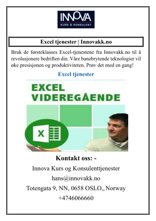 excel tjenester innovakk no