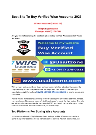 best site to buy verified wise accounts 2025
