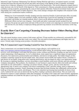 industrial carpet treatment maintaining your