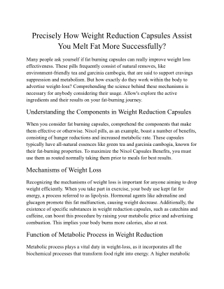Exactly How Weight Management Capsules Assist You Melt Fat More Efficiently?
