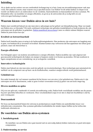 Waarom kiezen voor Daikin airco in uw huis?