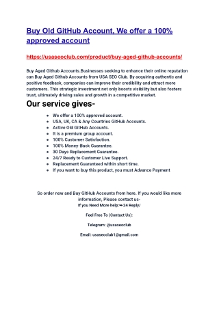 Buy, Old GitHub Account: Boost Your Project Today