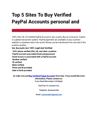 Buy Verified Paypal Accounts