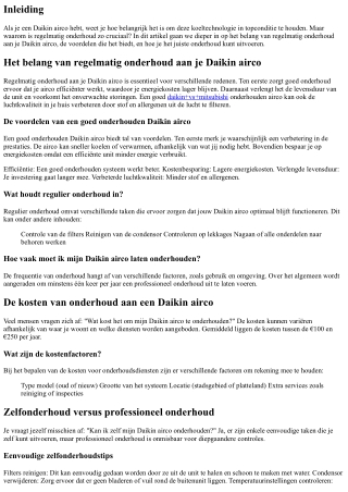 Het belang van regelmatig onderhoud aan je Daikin airco