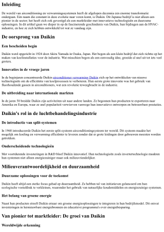 De geschiedenis van Daikin: Van pionier tot marktleider