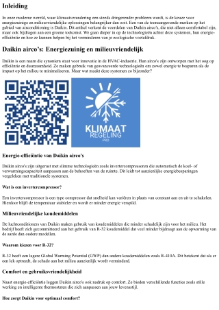 Daikin airco’s: Energiezuinig en milieuvriendelijk