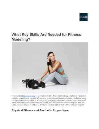 What Key Skills Are Needed for Fitness Modeling-Studio1.us