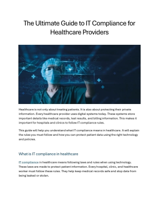 Digacore blog -  The Ultimate Guide to IT Compliance for Healthcare Providers