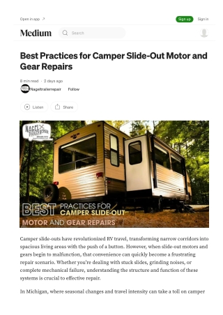 Slide-out gear care with Mobile Camper Repair Michigan