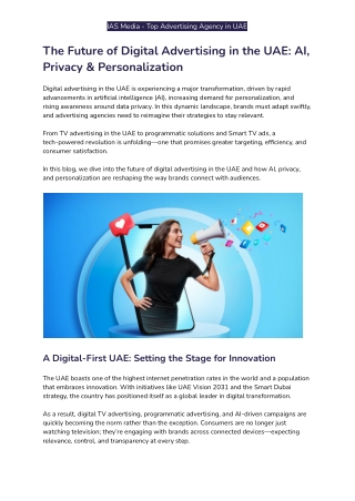 The Future of Digital Advertising in the UAE: AI, Privacy & Personalization