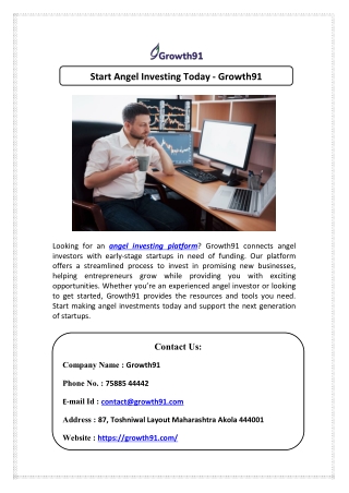 Start Angel Investing Today - Growth91
