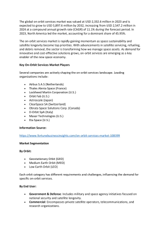 on-orbit services market Size