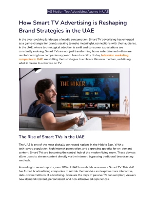 How Smart TV Advertising is Reshaping Brand Strategies in the UAE