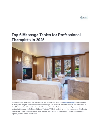 Top 6 Massage Tables for Professional Therapists in 2025-Livingearthcrafts