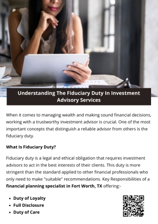 Understanding The Fiduciary Duty In Investment Advisory Services