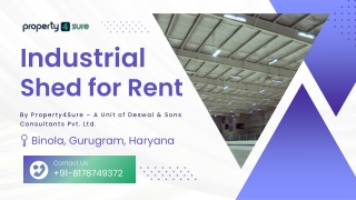 Industrial Shed for Rent in Binola, Gurgaon – Spacious and Well-Maintained