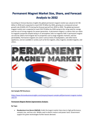 2032 Forecast: Demand Surge in the Global Permanent Magnet Market