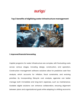 Top 3 benefits of digitizing water infrastructure management