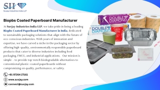 Biopbs Coated Paperboard Manufacturer