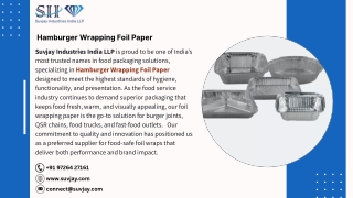 Hamburger Wrapping Foil Paper