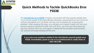 Step-by-Step Fix for QuickBooks Error PS038 in Minutes