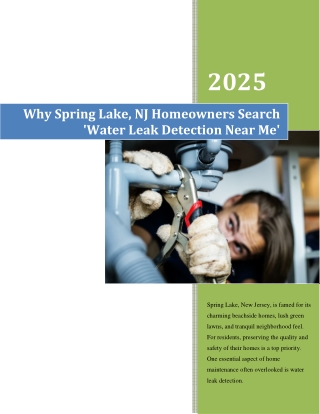 Why Spring Lake NJ Homeowners Search Water Leak Detection Near Me