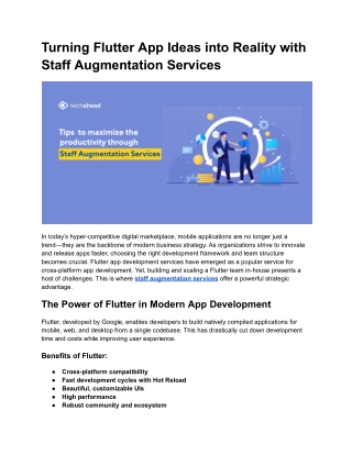 turning flutter app ideas into reality with staff