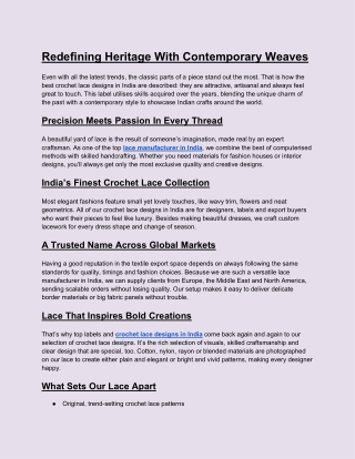 Redefining Heritage With Contemporary Weaves