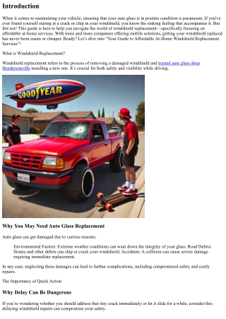 Your Guide to Affordable At-Home Windshield Replacement Services