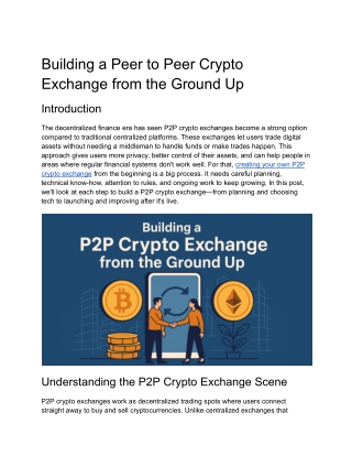 Building a P2P Crypto Exchange from the Ground Up