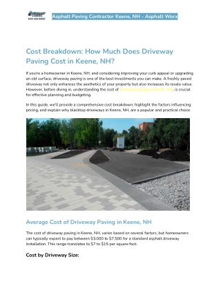 asphalt paving contractor keene nh asphalt worx