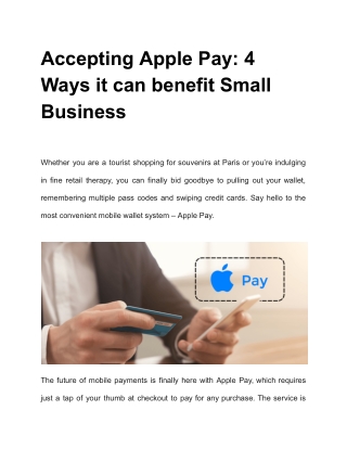 Accepting Apple Pay: 4 Key Benefits for Small Businesses in 2024