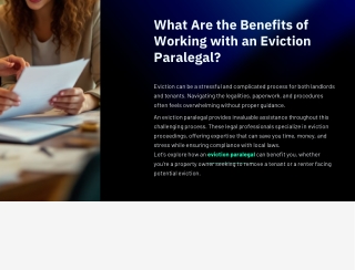 What Are the Benefits of Working with an Eviction Paralegal