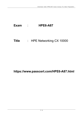 download valid hpe6 a87 exam dumps for best