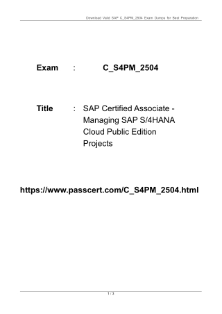 download valid sap c s4pm 2504 exam dumps