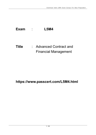 download valid l5m4 exam dumps for best