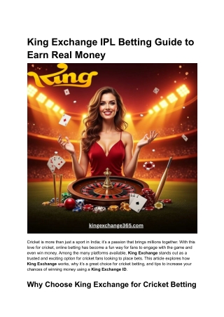 King Exchange IPL Betting Guide to Earn Real Money