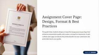 Assignment Cover Page: Design, Format & Best Practices for Students