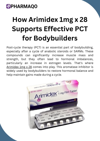 How Arimidex 1mg x 28 Supports Effective PCT for Bodybuilders
